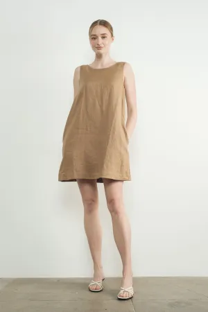 100% Linen Sleeveless Shift Dress