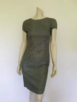 1960s Sage Green Lace Dress - Bust 81 cm