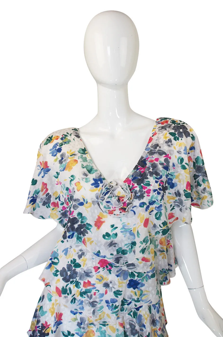 1970s Holly Harp Silk Dress w Original Tag
