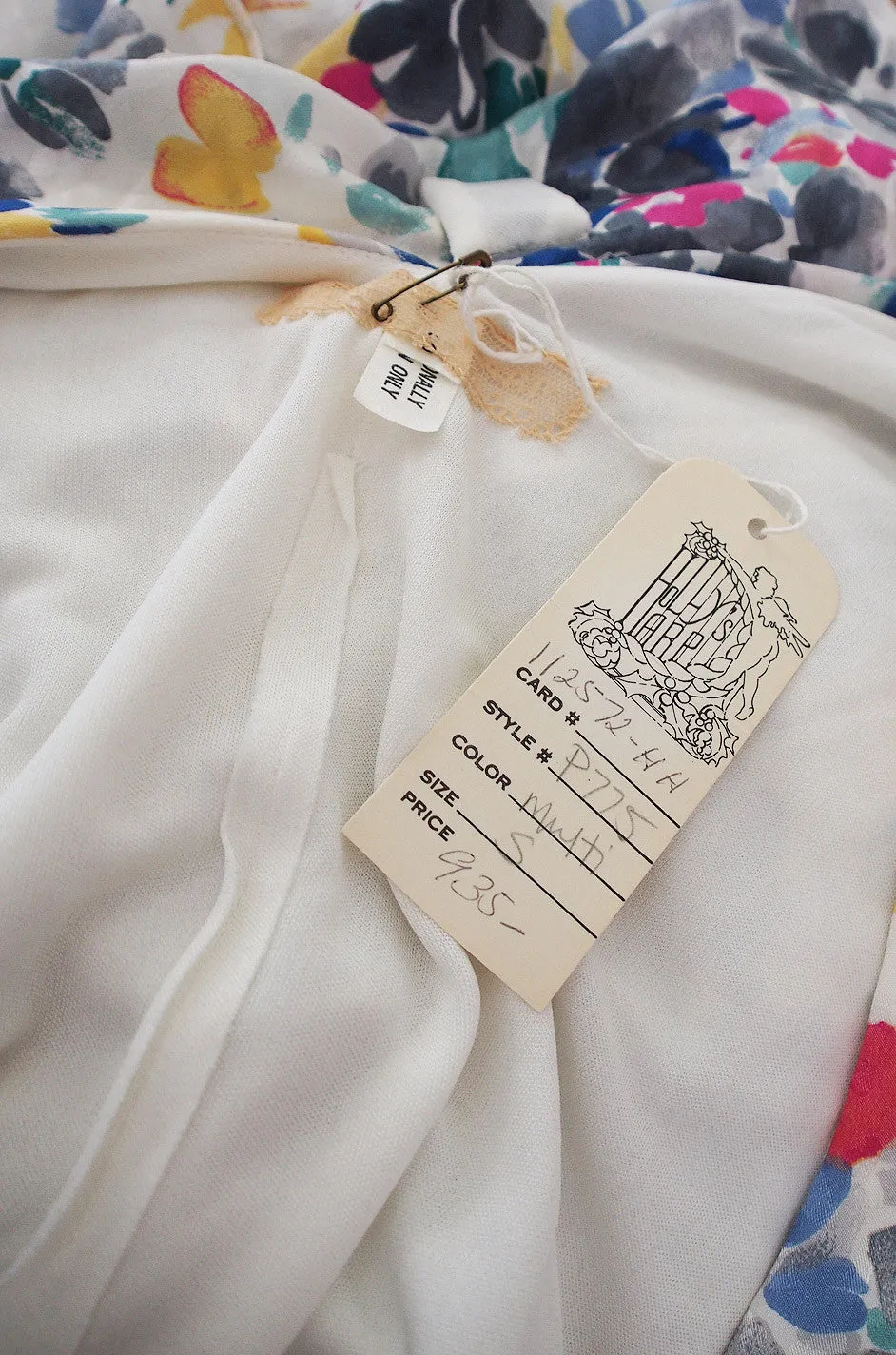 1970s Holly Harp Silk Dress w Original Tag