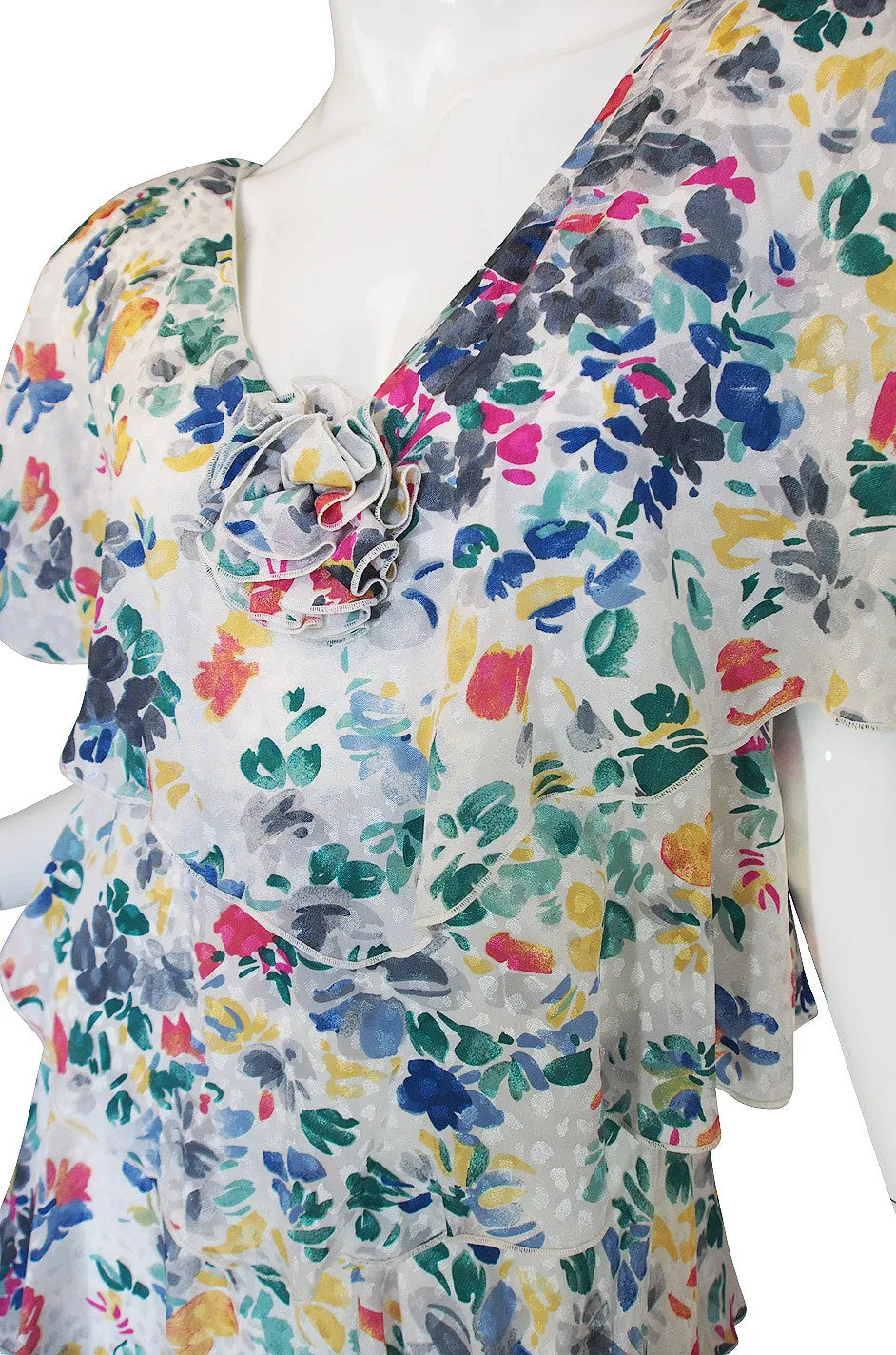 1970s Holly Harp Silk Dress w Original Tag