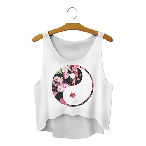 21 Colors Casual Women Crop Emoji Tank Tops Vest Sleeveless Cartoon Beach Tanks T-Shirt