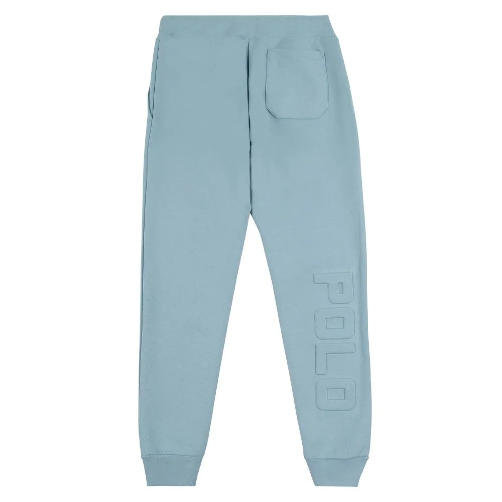 3D logo fleece pants blue