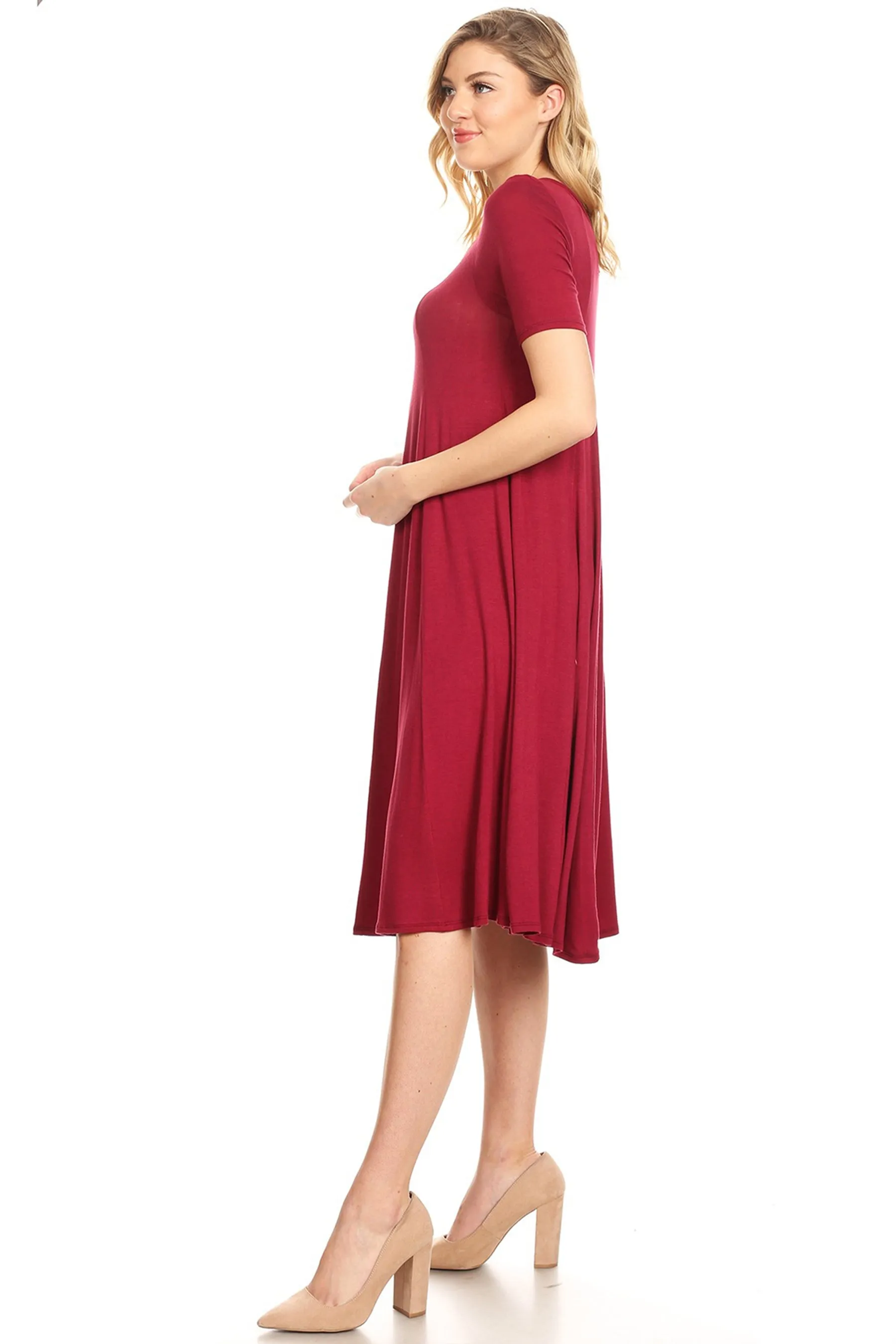A-Line Short Sleeve Jersey Knit Dress D3932 $12Each