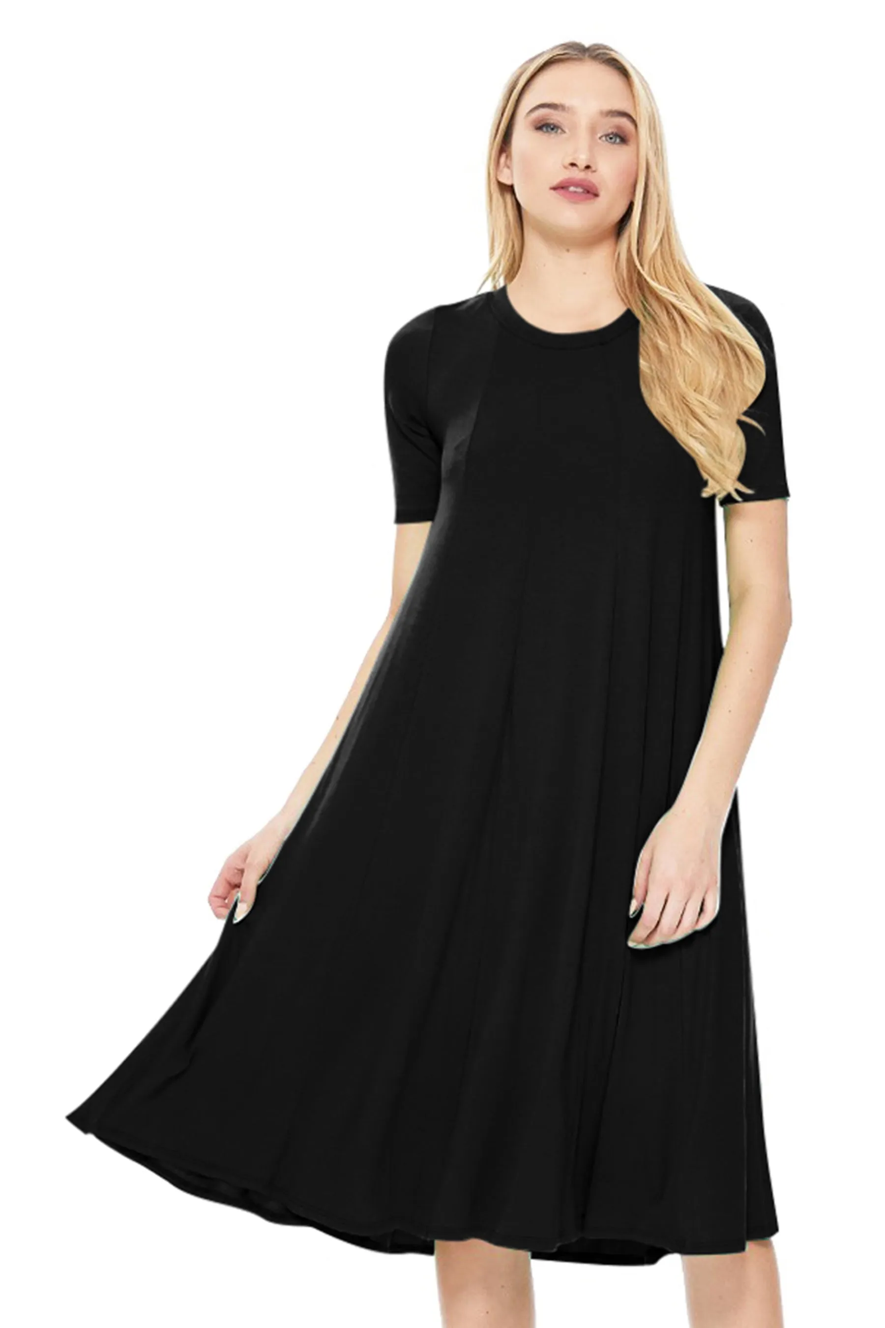 A-Line Short Sleeve Jersey Knit Dress D3932 $12Each