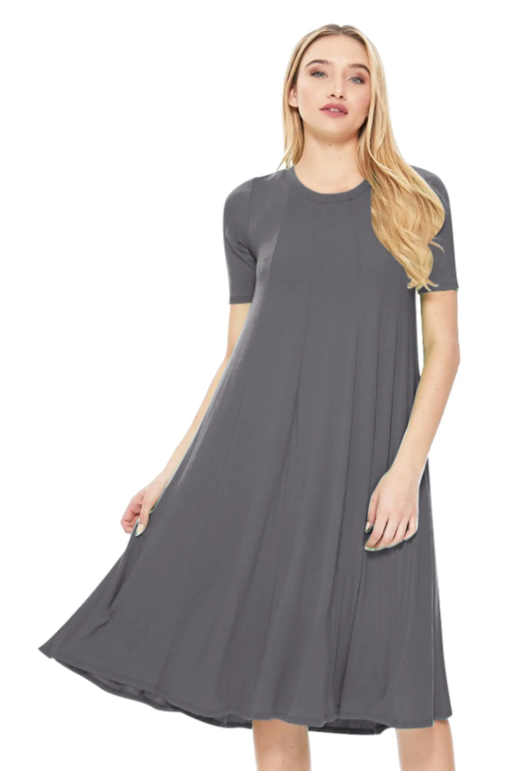 A-Line Short Sleeve Jersey Knit Dress D3932 $12Each