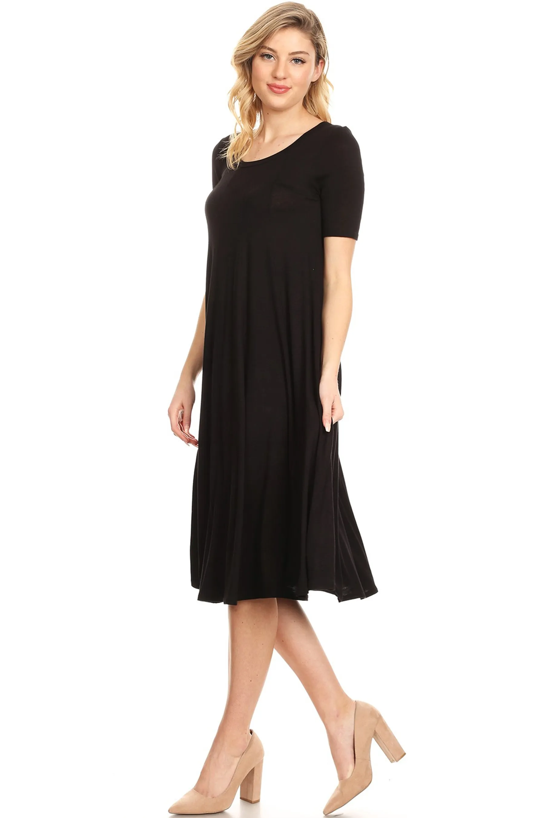 A-Line Short Sleeve Jersey Knit Dress D3932 $12Each