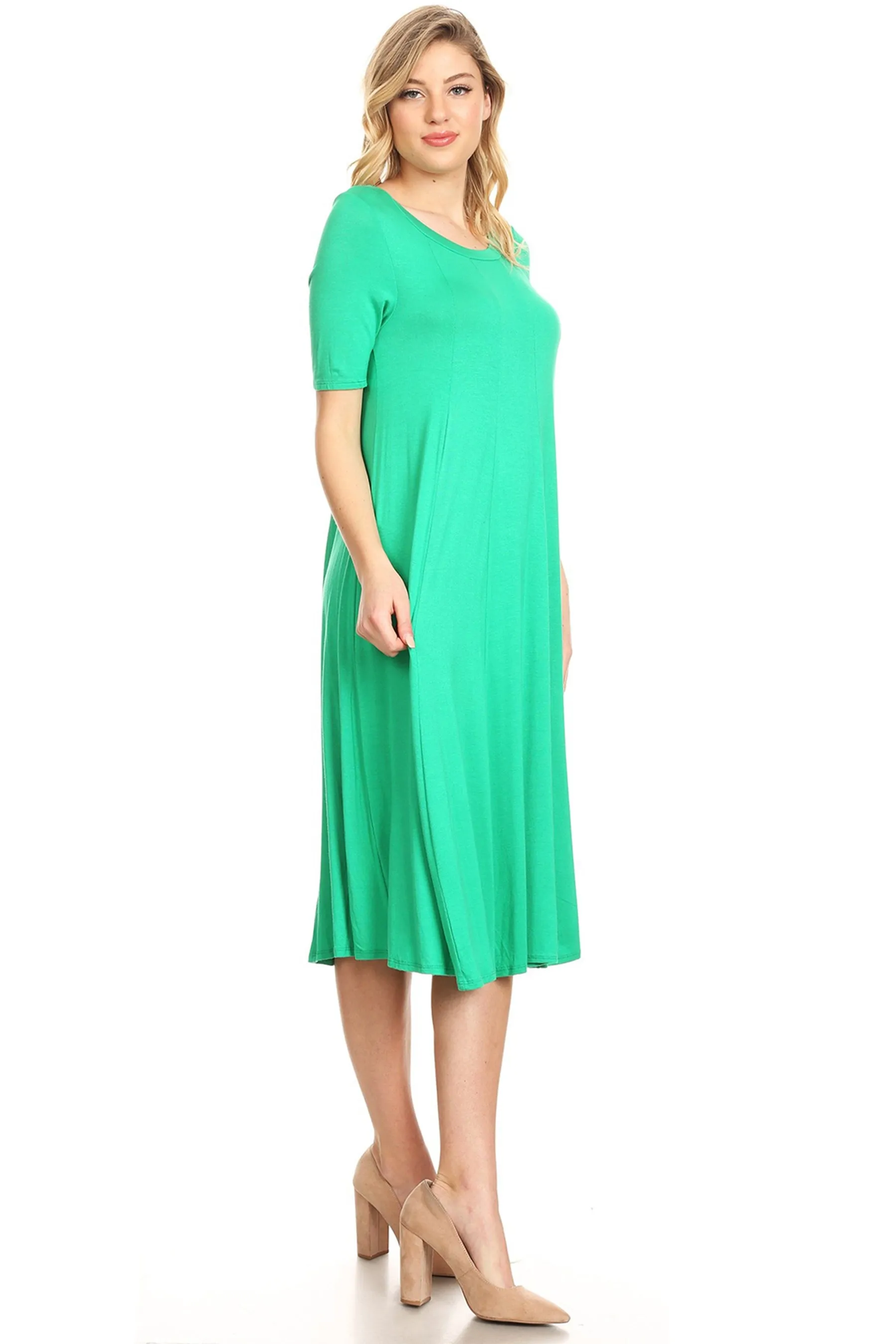 A-Line Short Sleeve Jersey Knit Dress D3932 $12Each