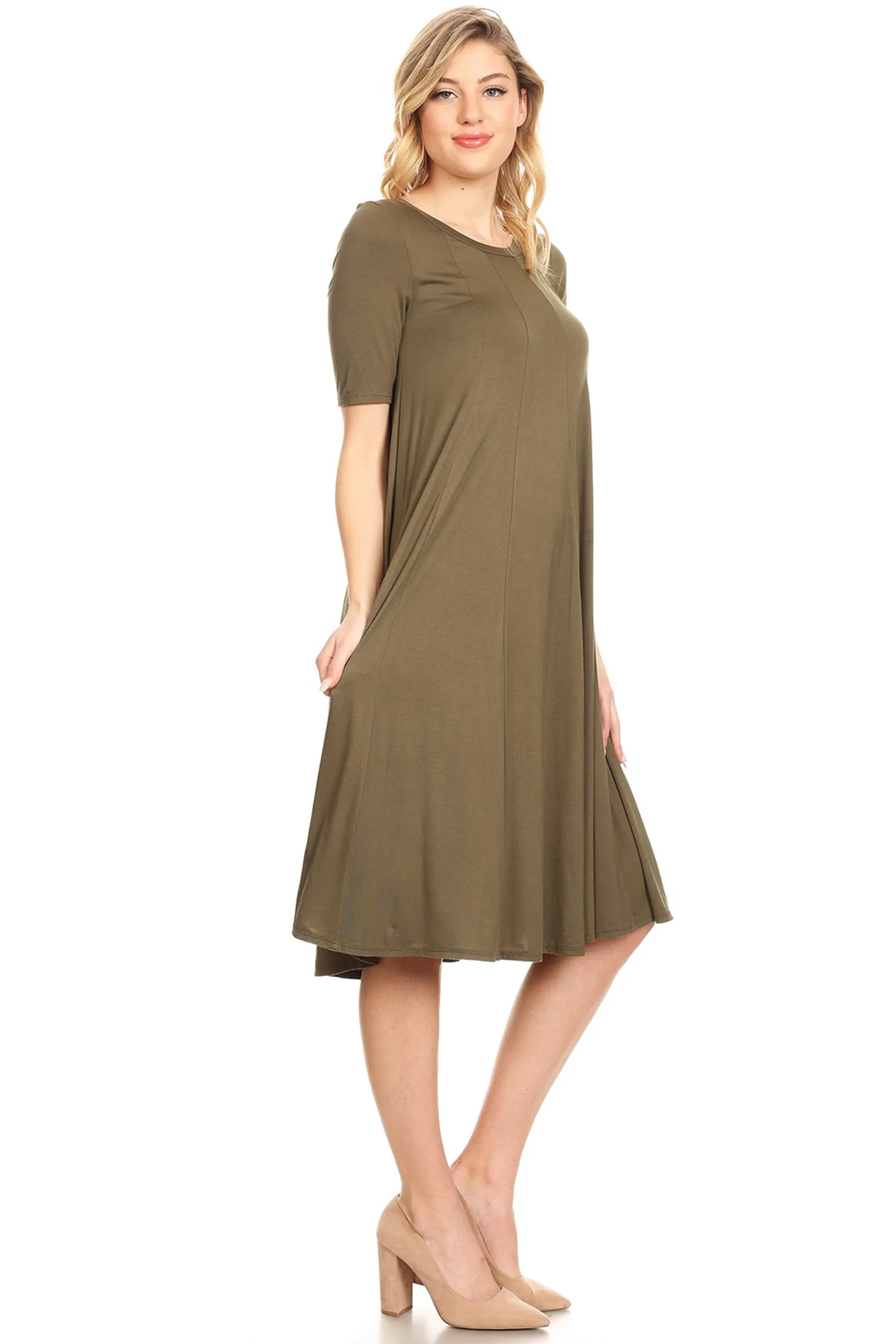 A-Line Short Sleeve Jersey Knit Dress D3932 $12Each