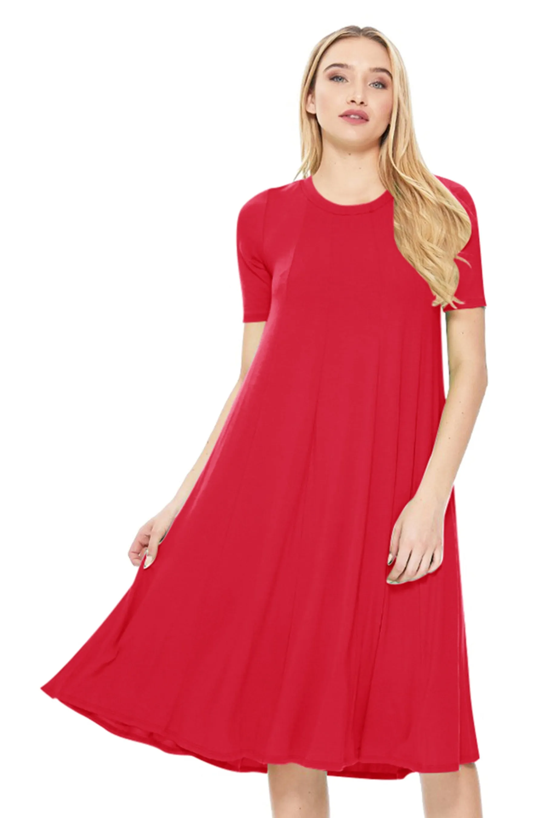 A-Line Short Sleeve Jersey Knit Dress D3932 $12Each