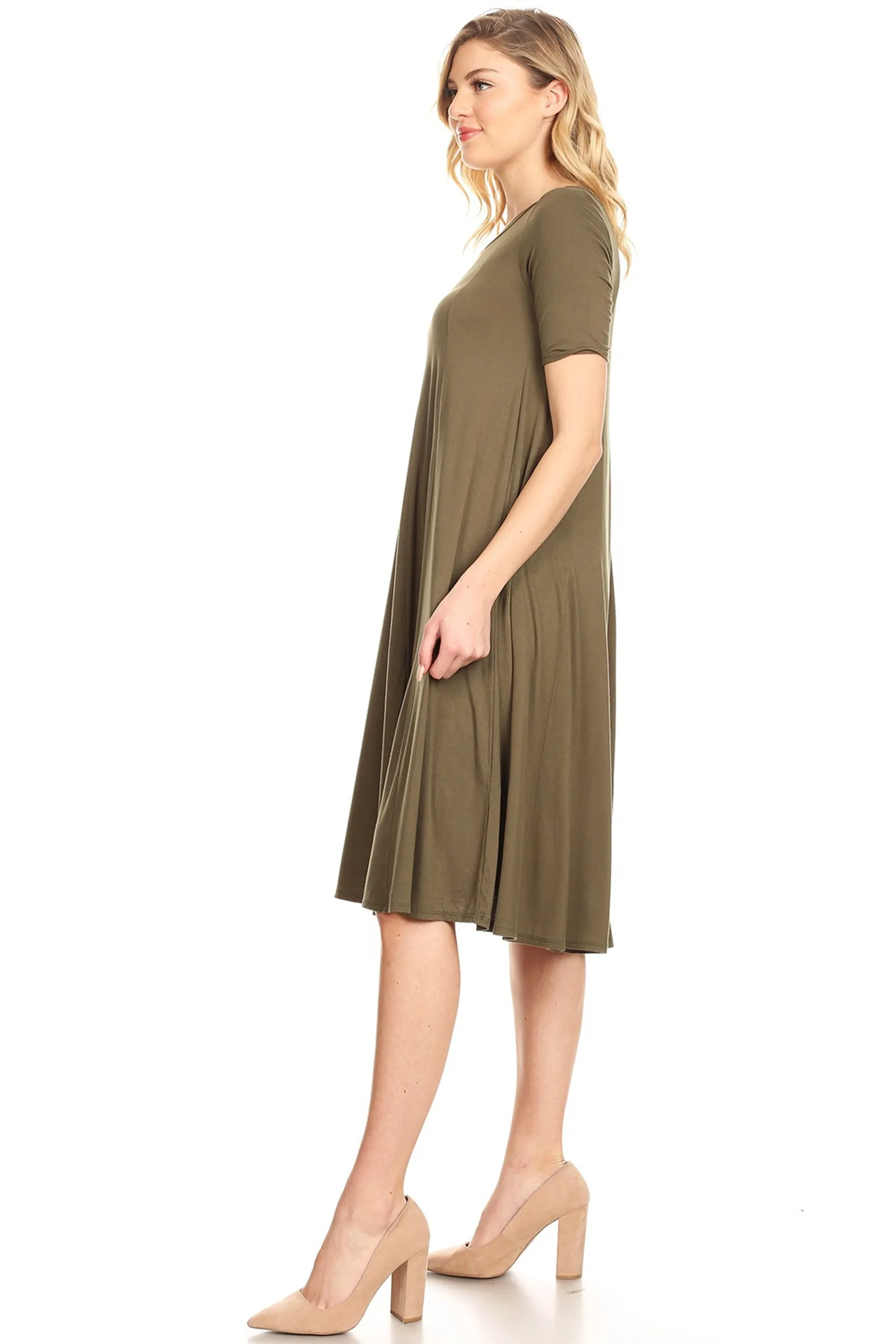 A-Line Short Sleeve Jersey Knit Dress D3932 $12Each