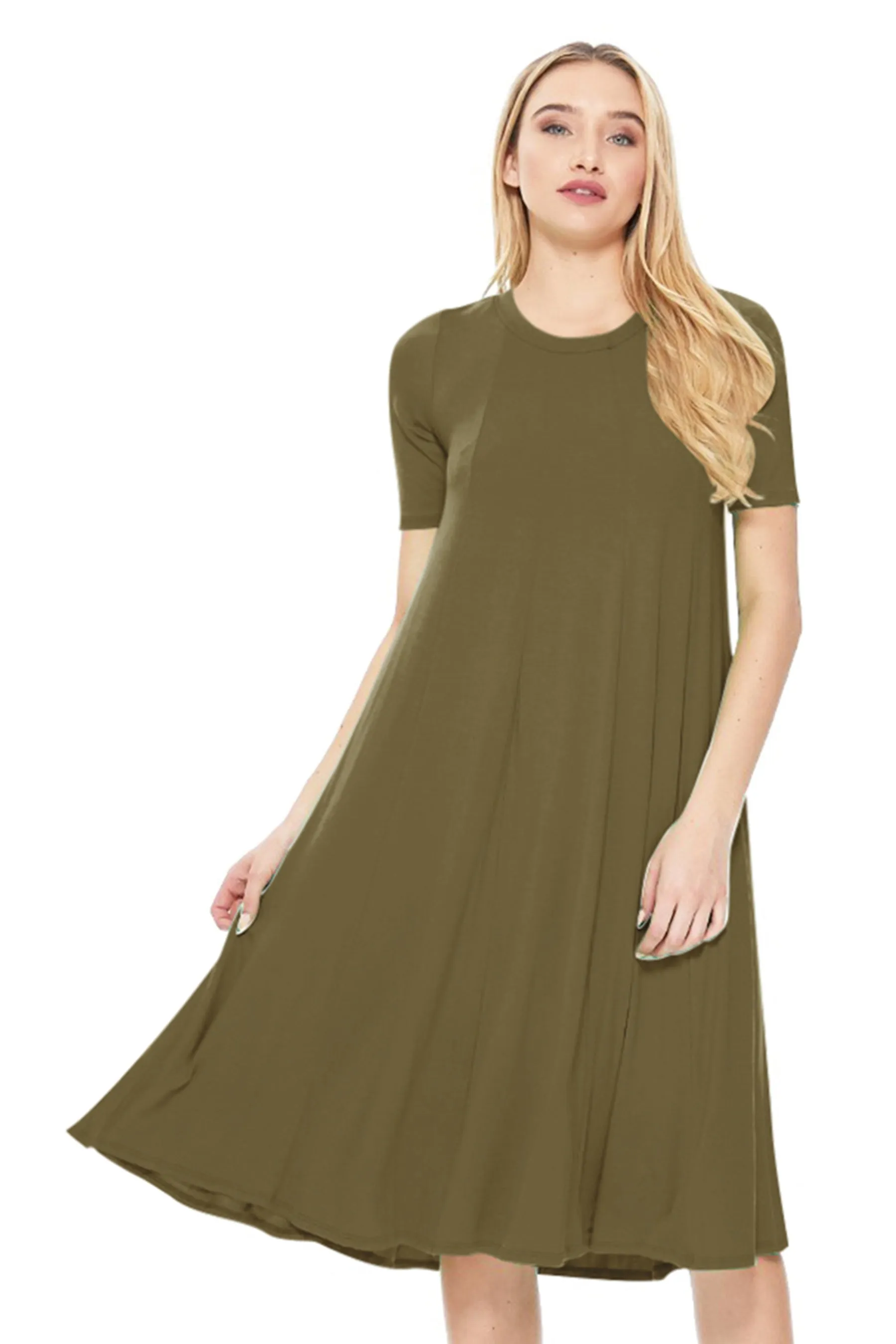 A-Line Short Sleeve Jersey Knit Dress D3932 $12Each
