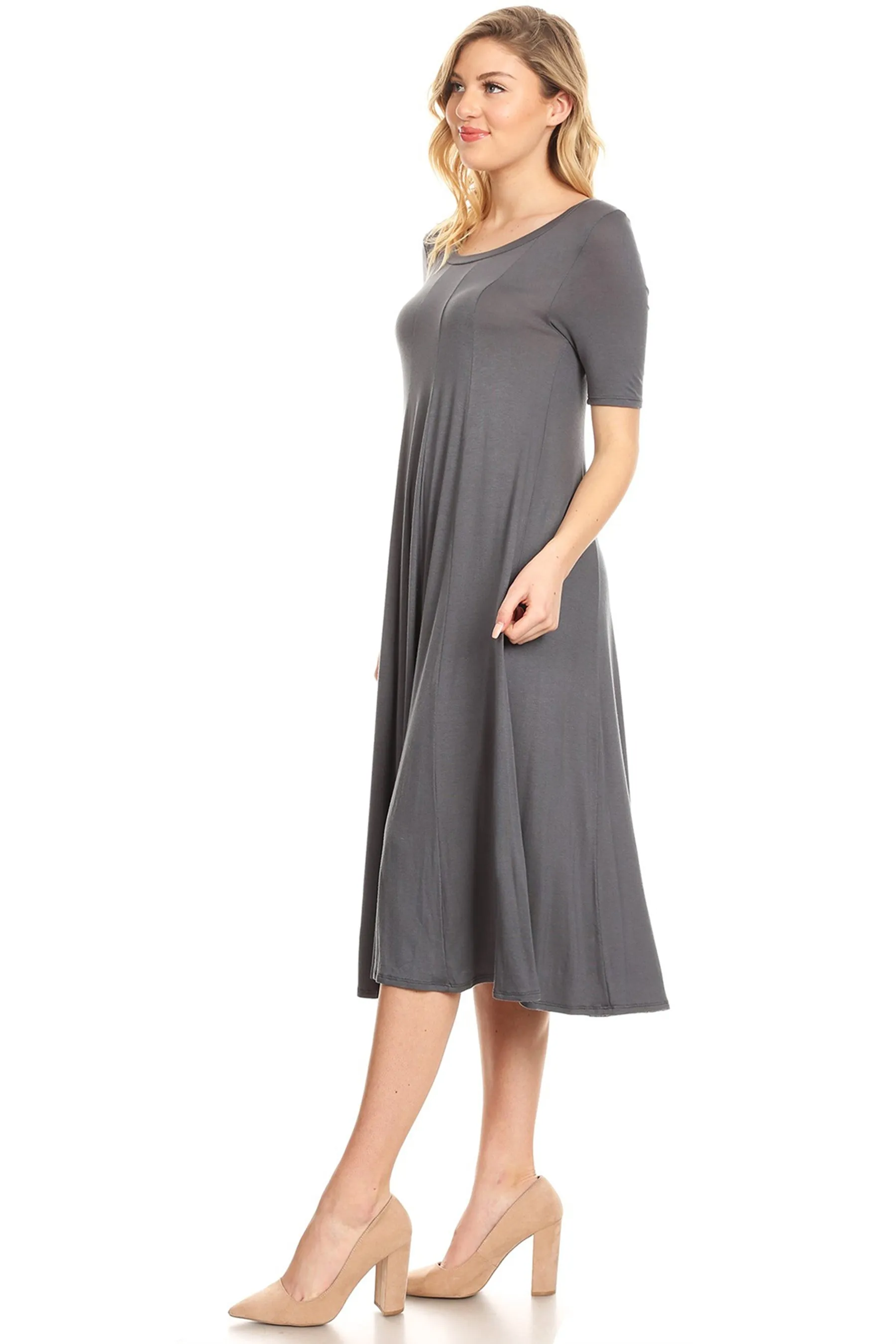 A-Line Short Sleeve Jersey Knit Dress D3932 $12Each