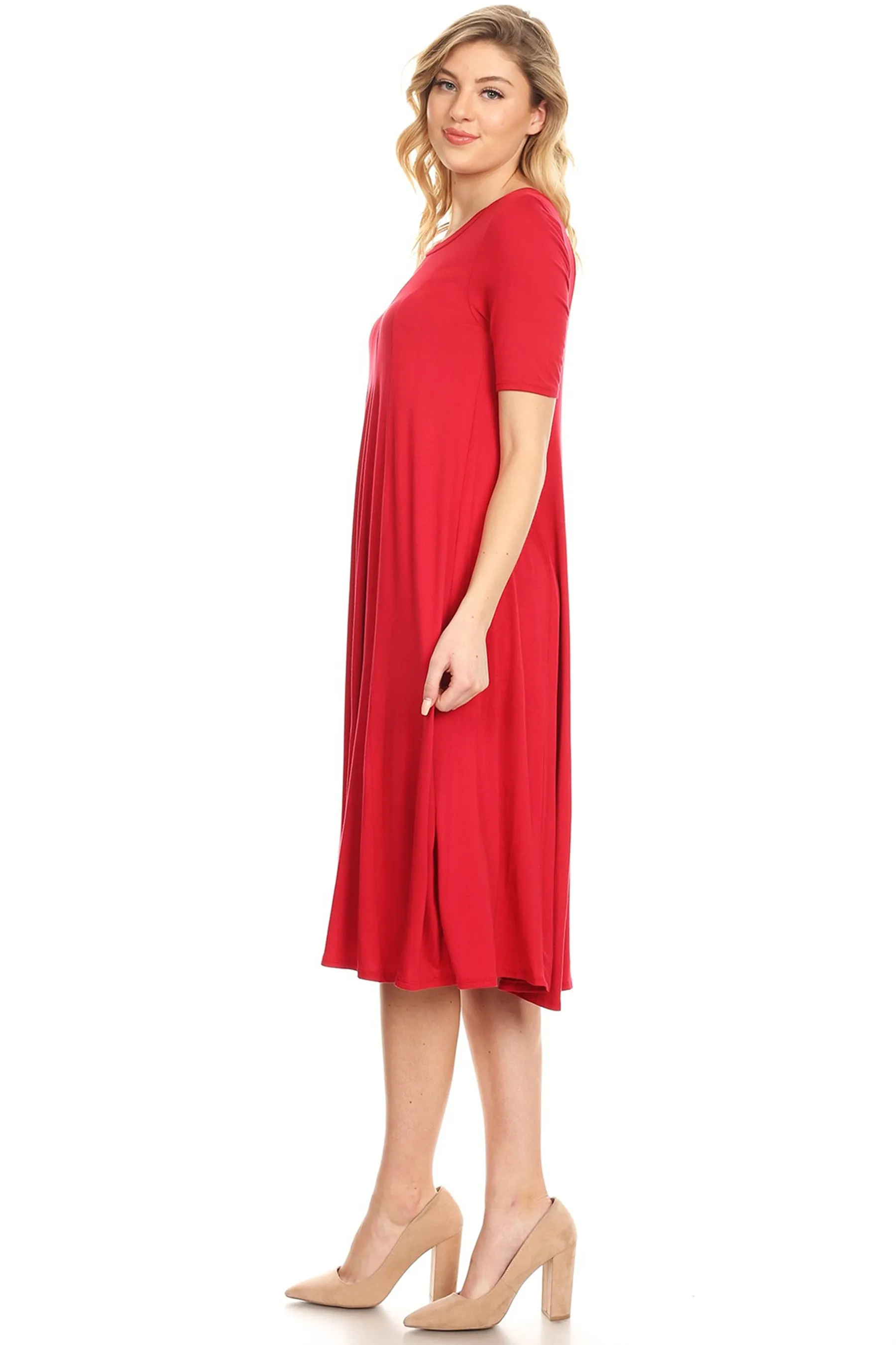 A-Line Short Sleeve Jersey Knit Dress D3932 $12Each