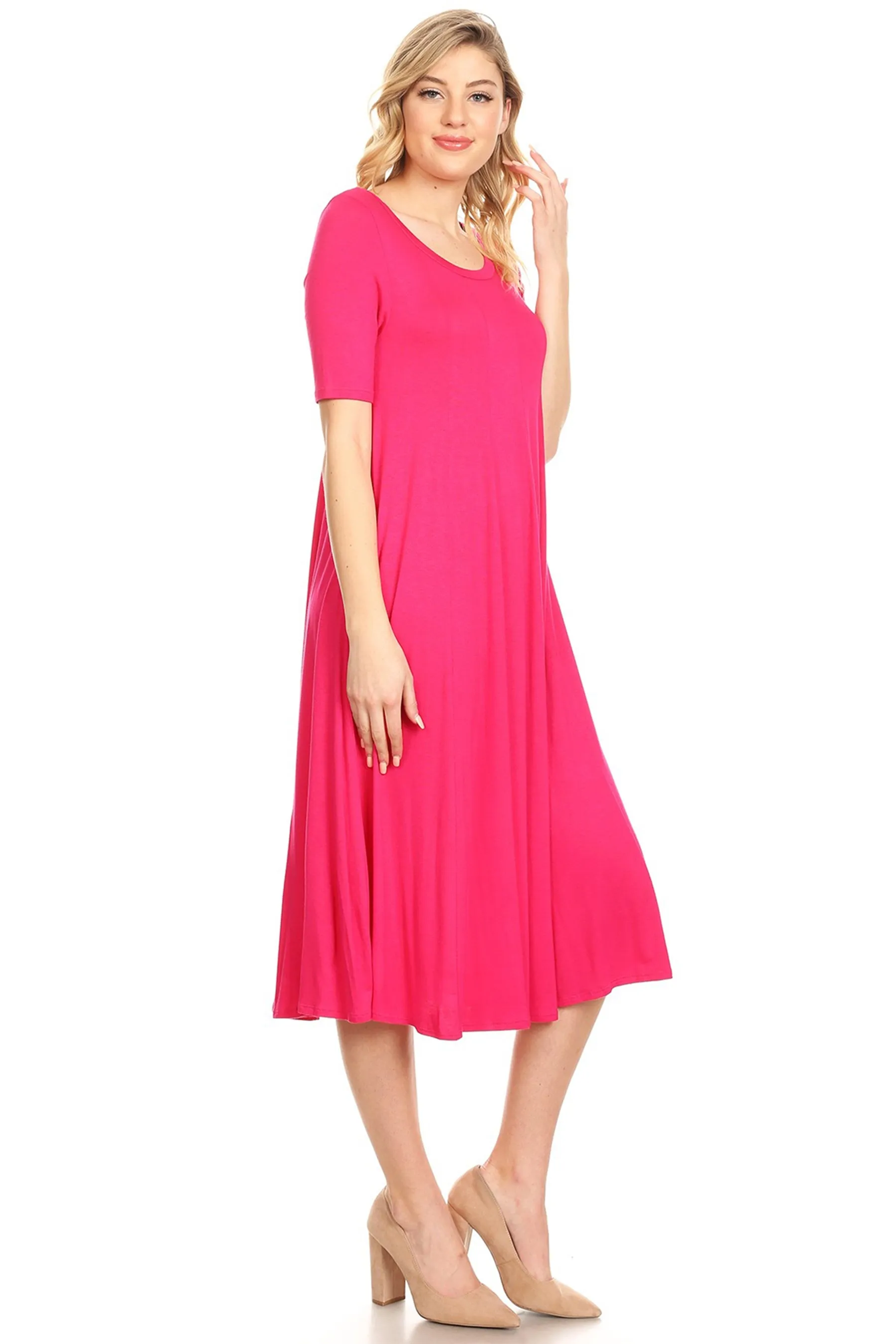 A-Line Short Sleeve Jersey Knit Dress D3932 $12Each