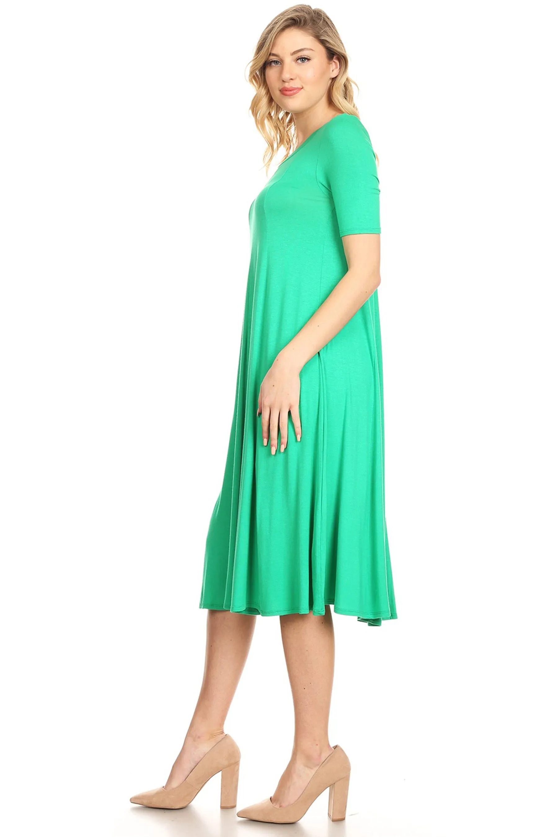 A-Line Short Sleeve Jersey Knit Dress D3932 $12Each
