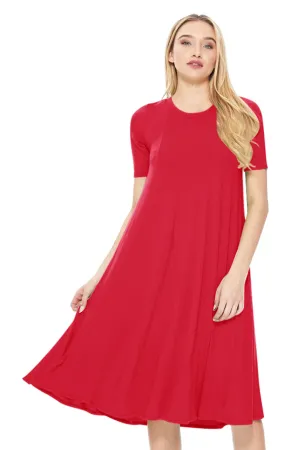 A-Line Short Sleeve Jersey Knit Dress D3932 $12Each