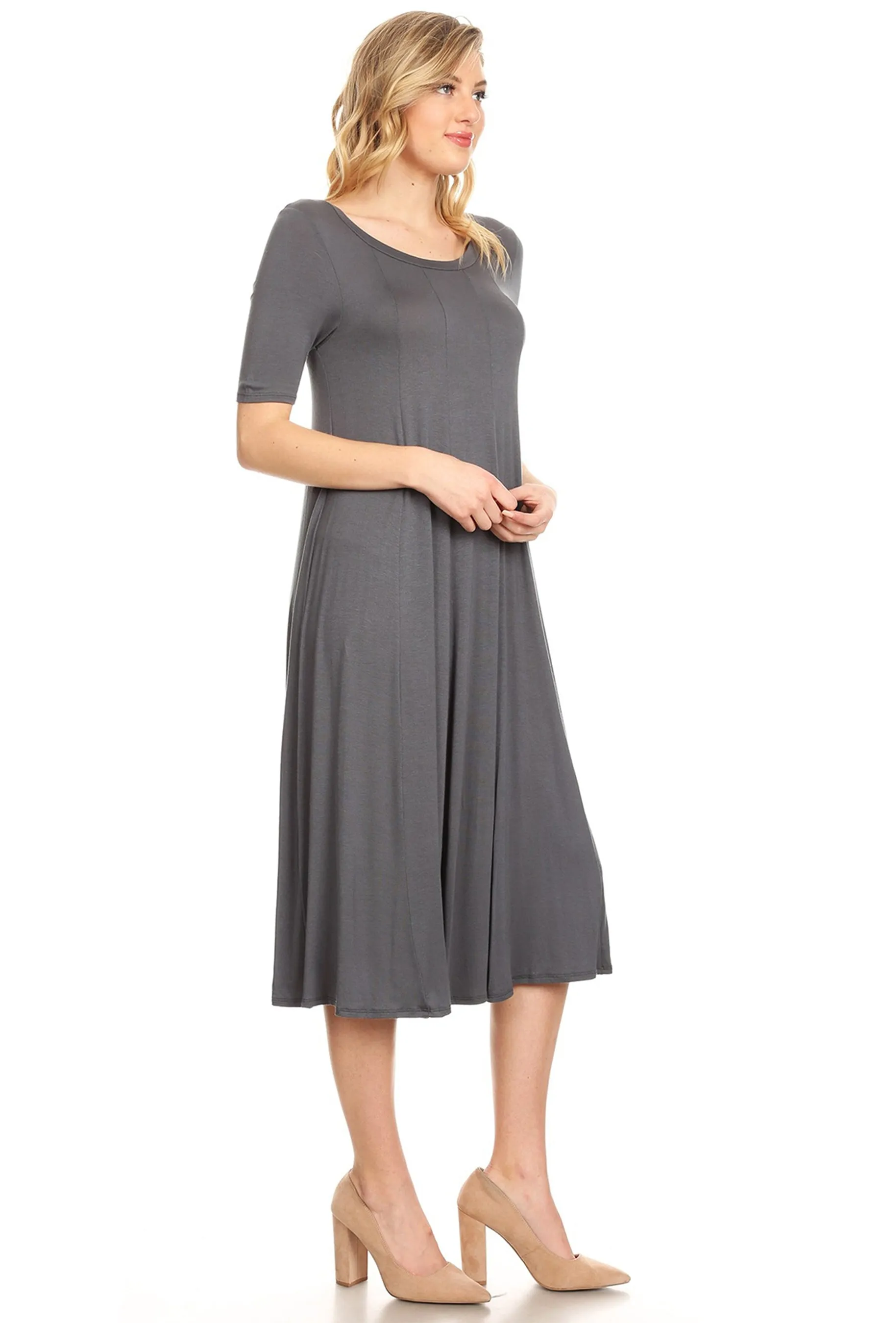 A-Line Short Sleeve Jersey Knit Dress D3932 $12Each