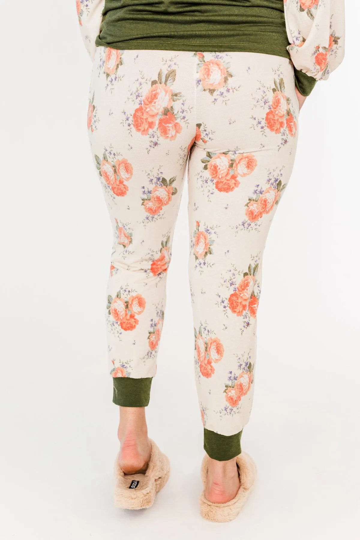 A Little Bit Of Floral Lounge Joggers- Olive & Floral