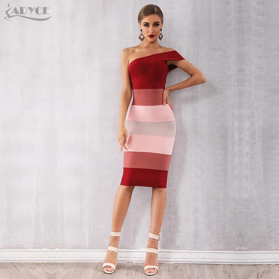Adyce 2020 Neue Sommer Frauen Verband Kleid Vestidos Sexy Eine Schulter Ärmellose Midi Club Kleid Berühmtheit Abend Party Kleider