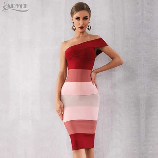 Adyce 2020 Neue Sommer Frauen Verband Kleid Vestidos Sexy Eine Schulter Ärmellose Midi Club Kleid Berühmtheit Abend Party Kleider