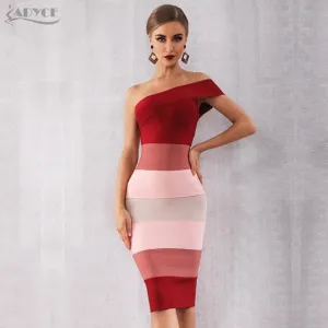 Adyce 2020 Neue Sommer Frauen Verband Kleid Vestidos Sexy Eine Schulter Ärmellose Midi Club Kleid Berühmtheit Abend Party Kleider