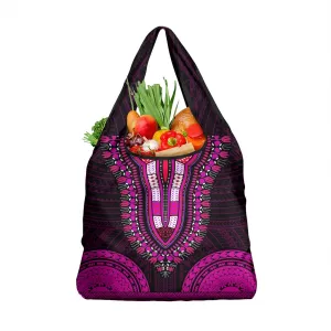African Dashiki and Polynesian Pattern Grocery Bag Pink LT9
