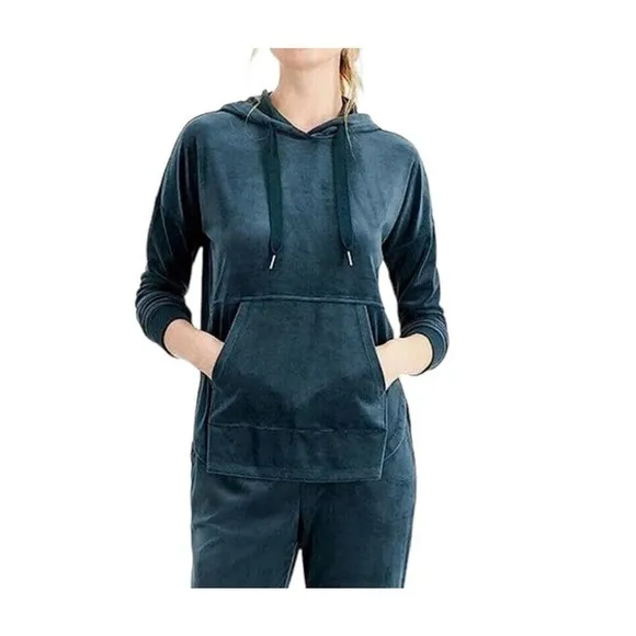 Alfani Womens Velour Hoodie &amp; Pants Lounge Pajama Set XXL
