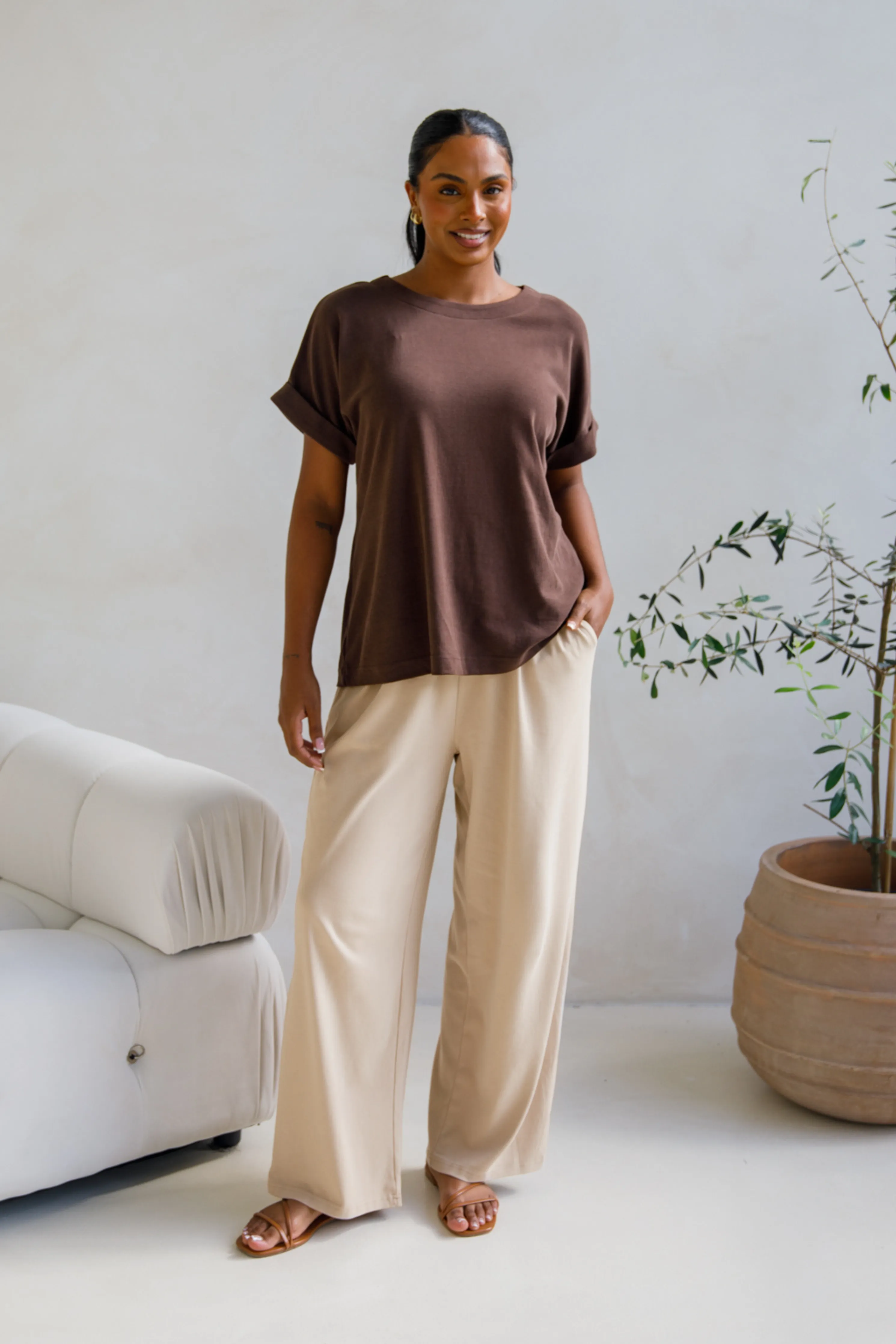Althea Lounge Top | Chocolate