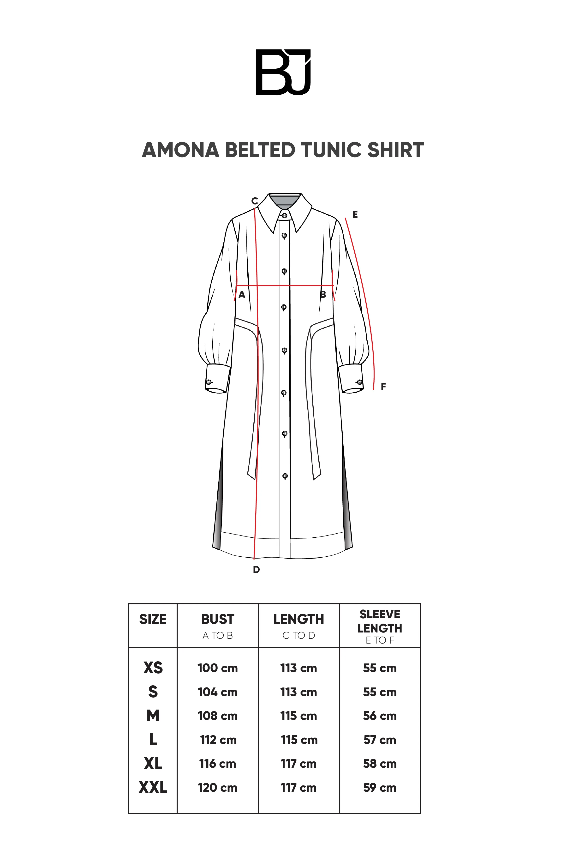 Amona Belted Tunic Shirt - Terracota