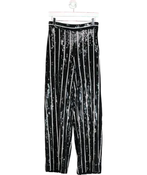 & Other Stories Black Striped Sequin Lounge Trousers UK XS