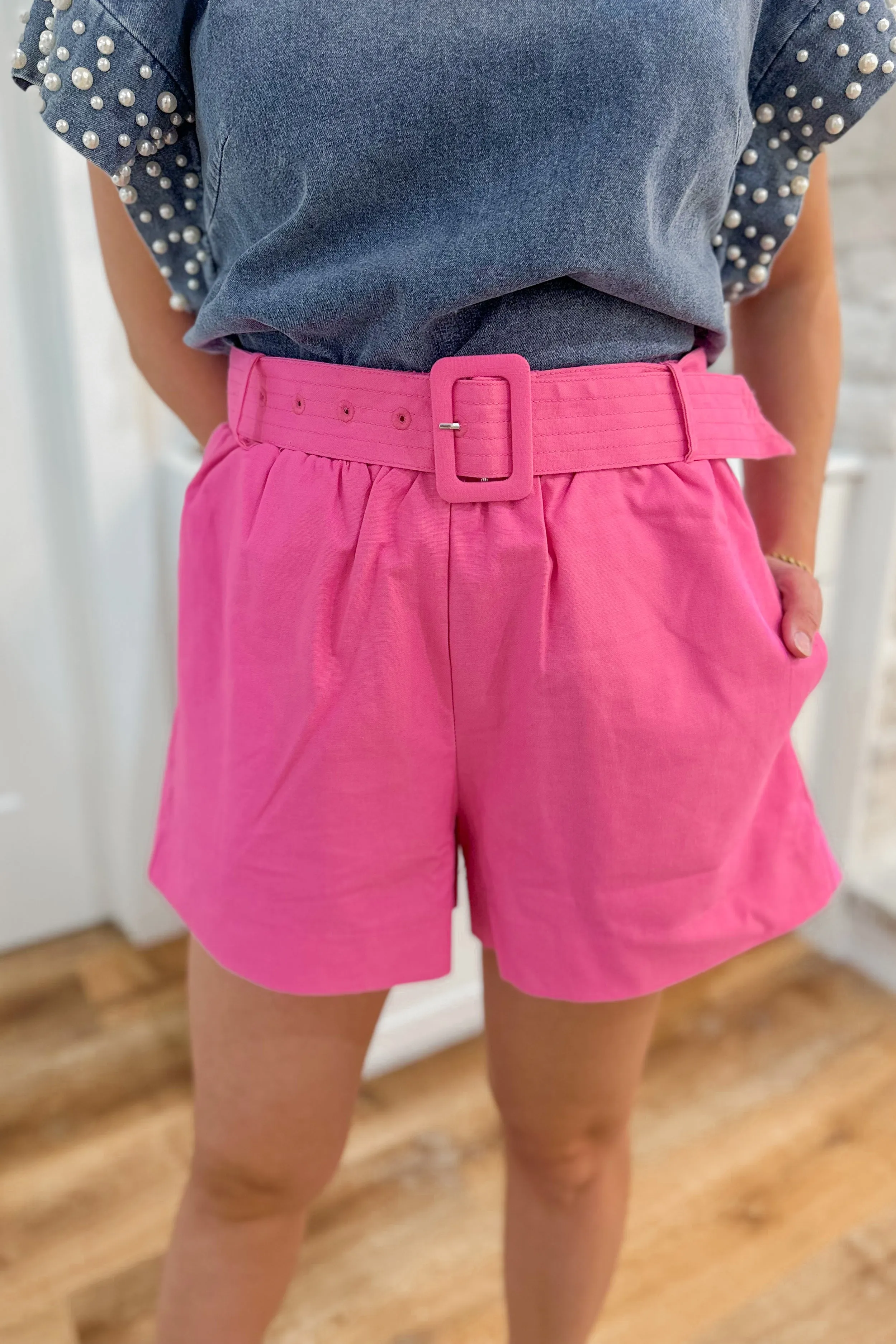 Anna Pull On Belted Shorts with Pockets *FINAL SALE*