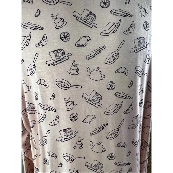 AQS Cooking Breakfast Light Pink Pajama Set PJS XXL