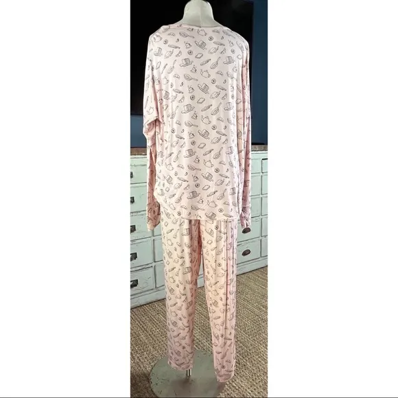 AQS Cooking Breakfast Light Pink Pajama Set PJS XXL