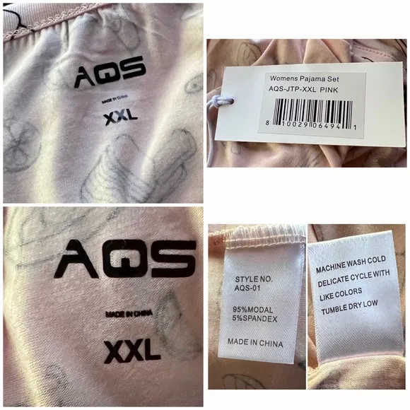 AQS Cooking Breakfast Light Pink Pajama Set PJS XXL