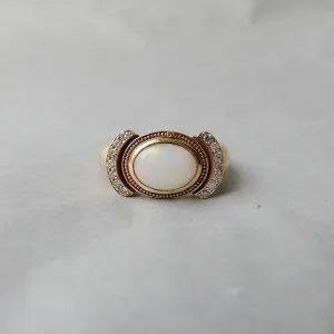 Aurora Opal & Diamond Ring