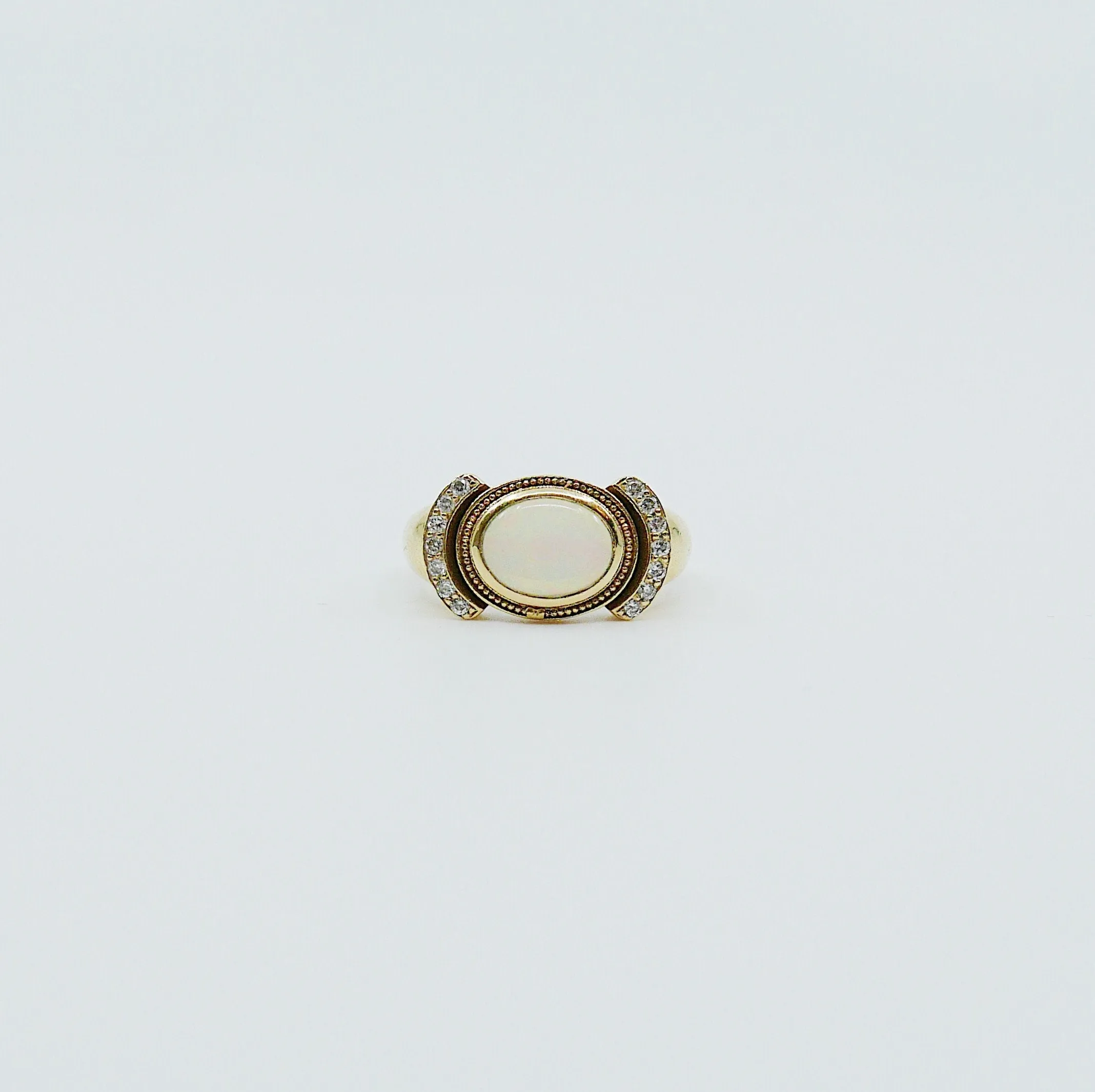 Aurora Opal & Diamond Ring