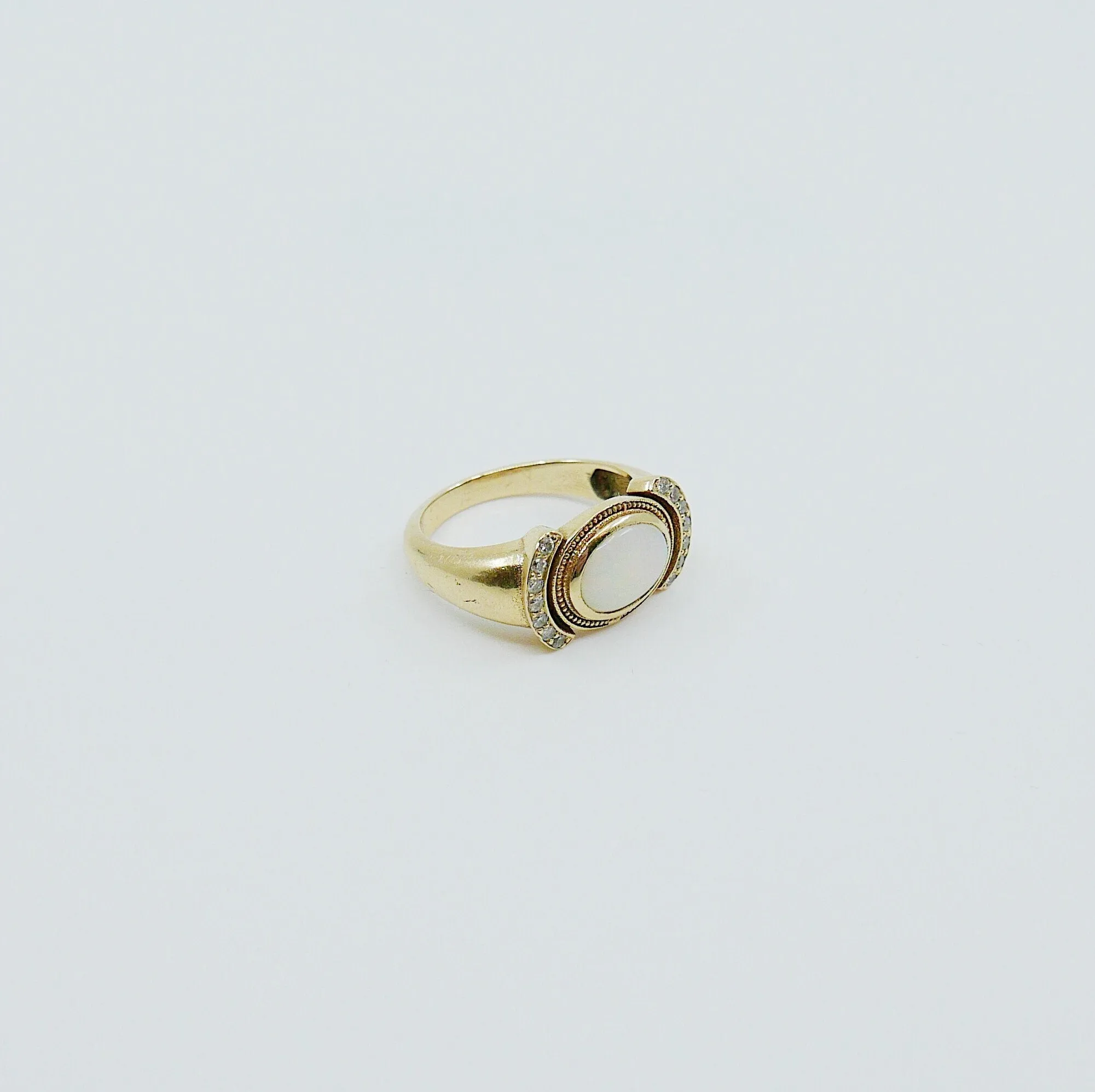 Aurora Opal & Diamond Ring