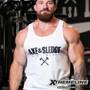 Axe & Sledge Black On White Athletic Tank