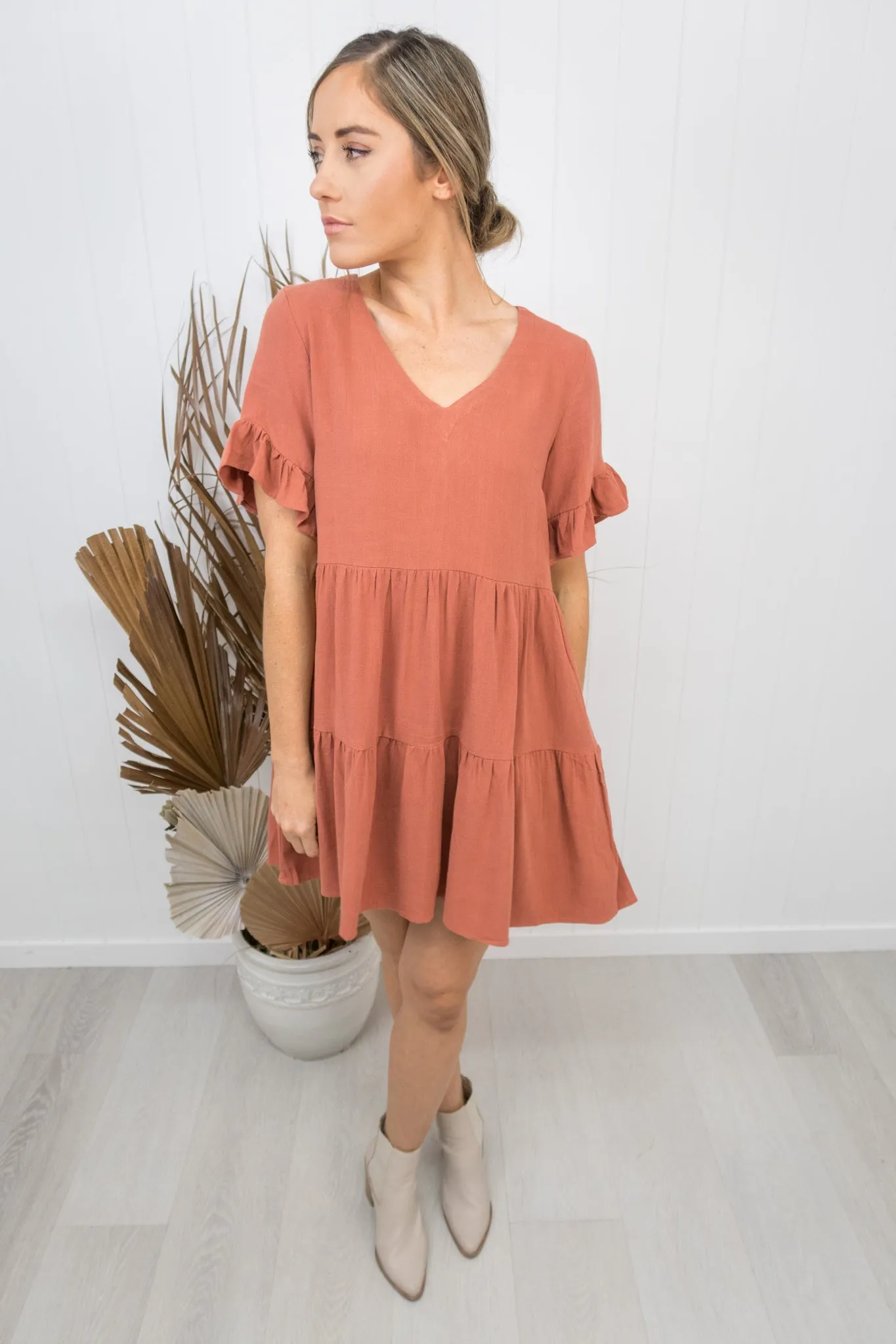 Bailey Dress -Rust