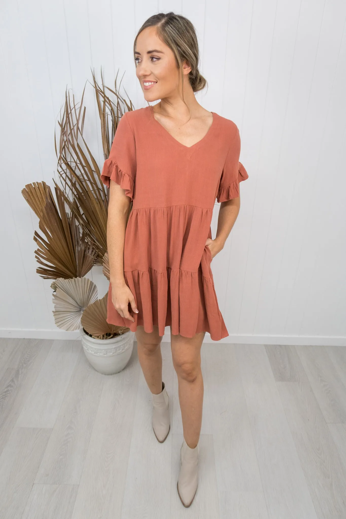 Bailey Dress -Rust