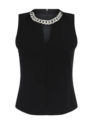 Barbara Bui Chain Neckline Tank in Black