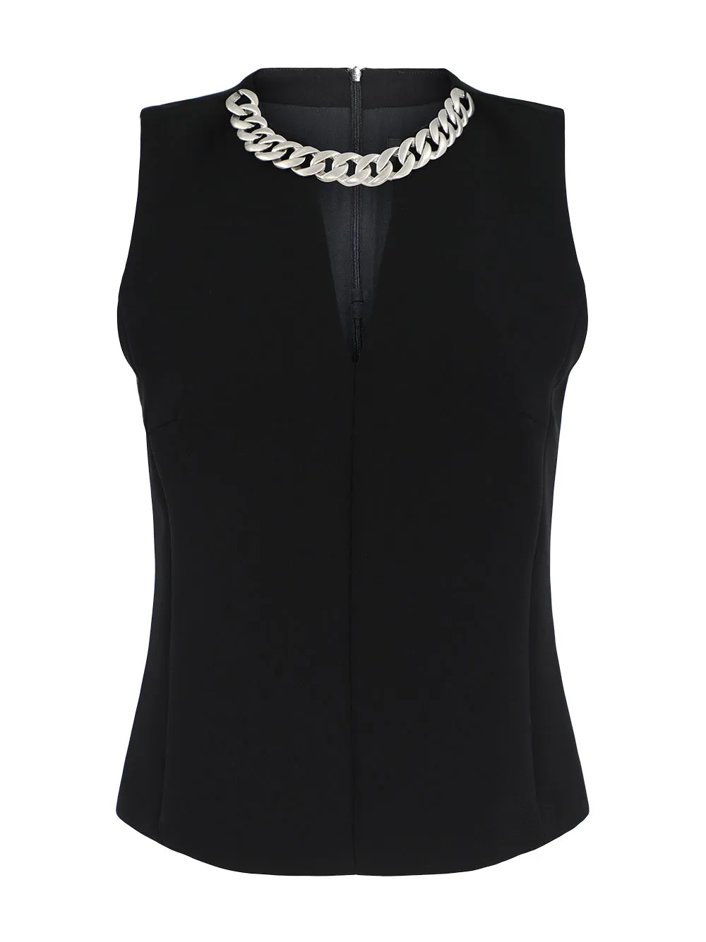 Barbara Bui Chain Neckline Tank in Black