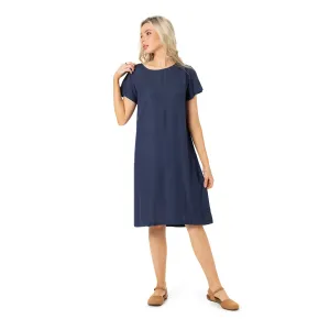 Bell sleeve shift dress - woven bamboo