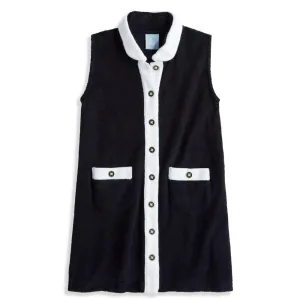 Bella Bliss: Terry Worth Shift Dress - Navy w/ White