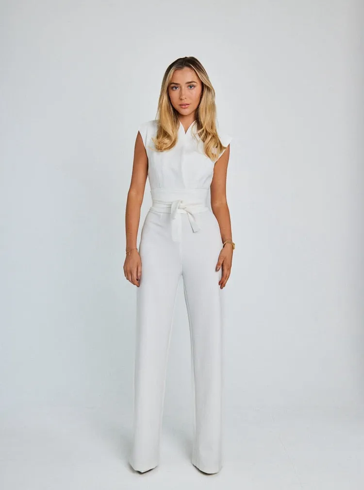Belted JLucie Jumpsuit with Wide Leg