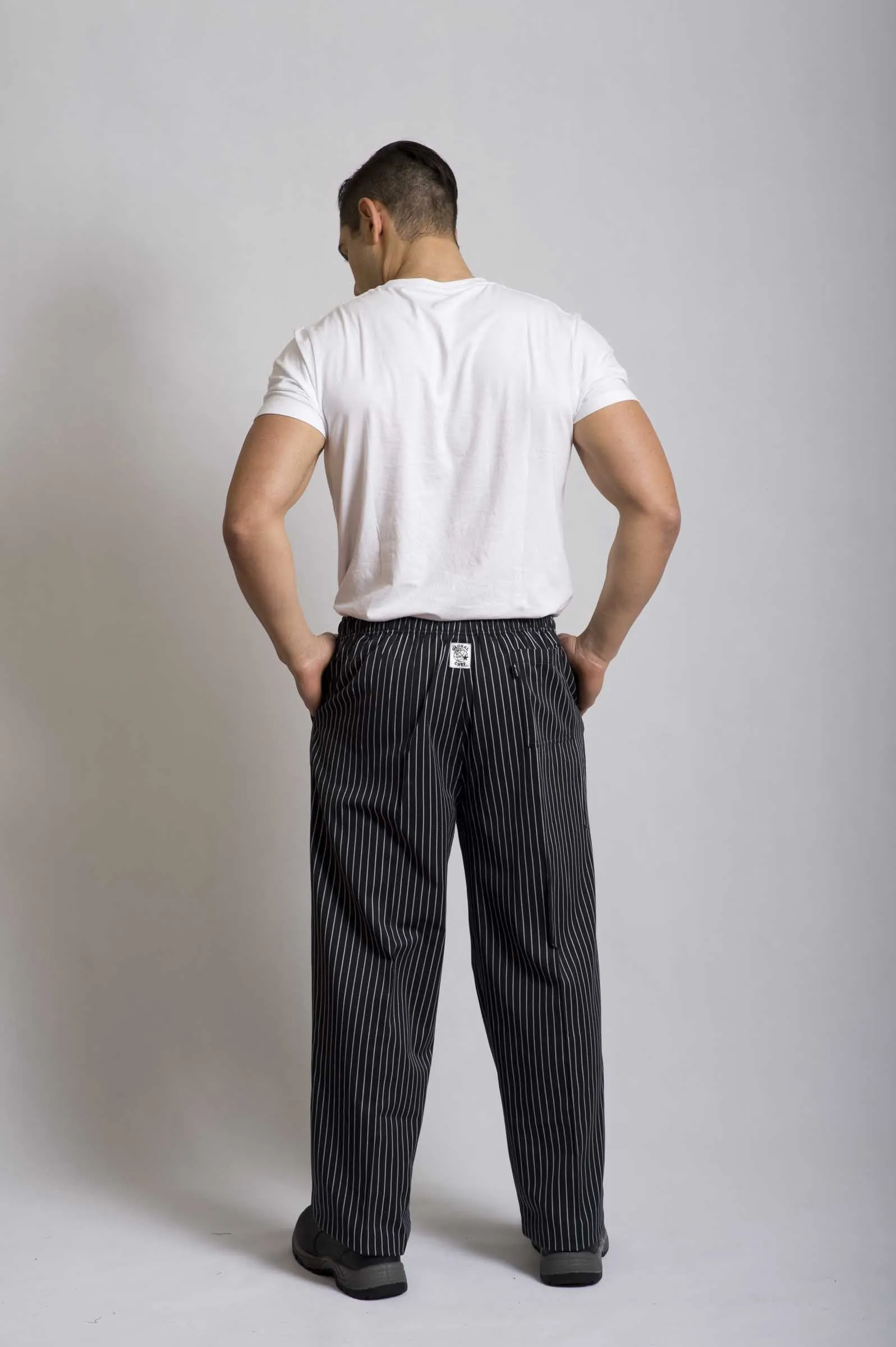 Black & White Pin Stripe Chef Pants