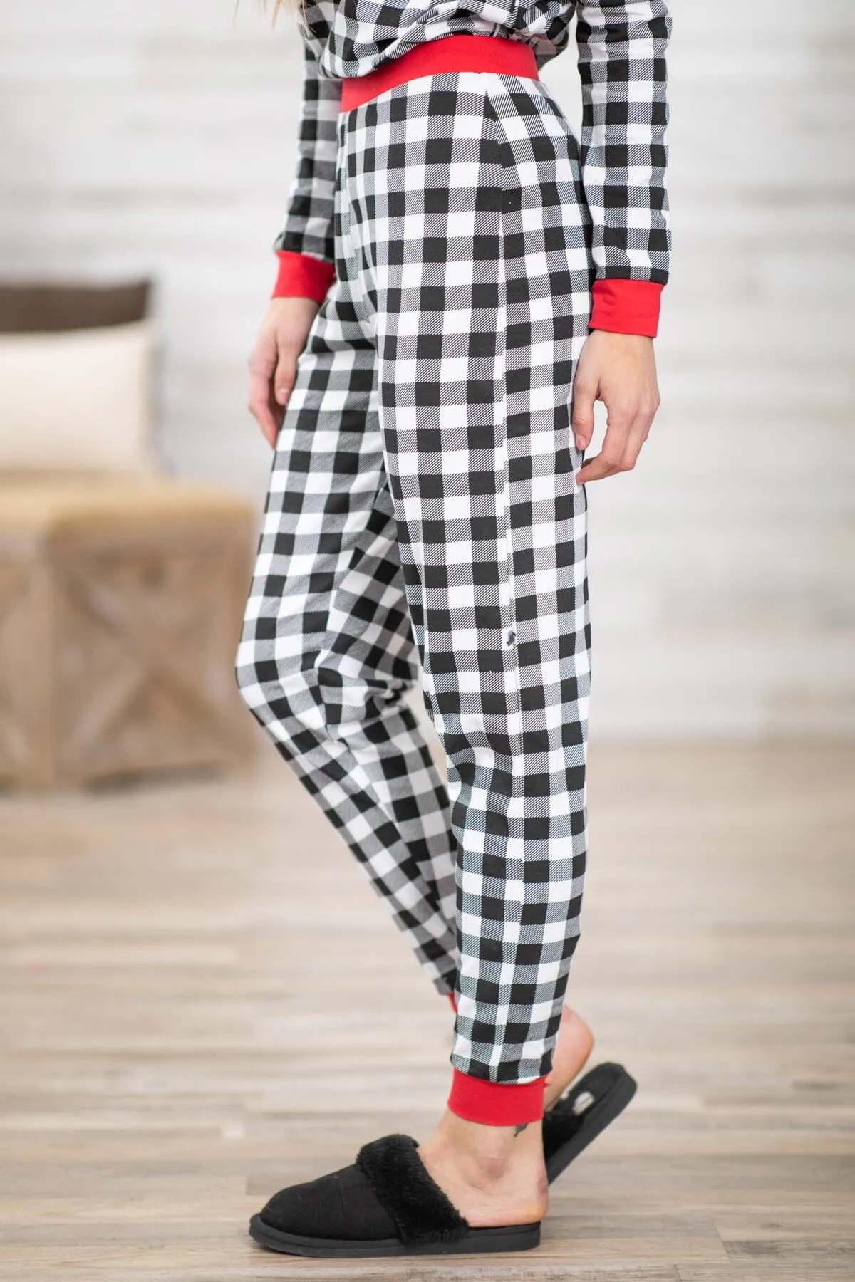 Black and White Buffalo Plaid Lounge Set