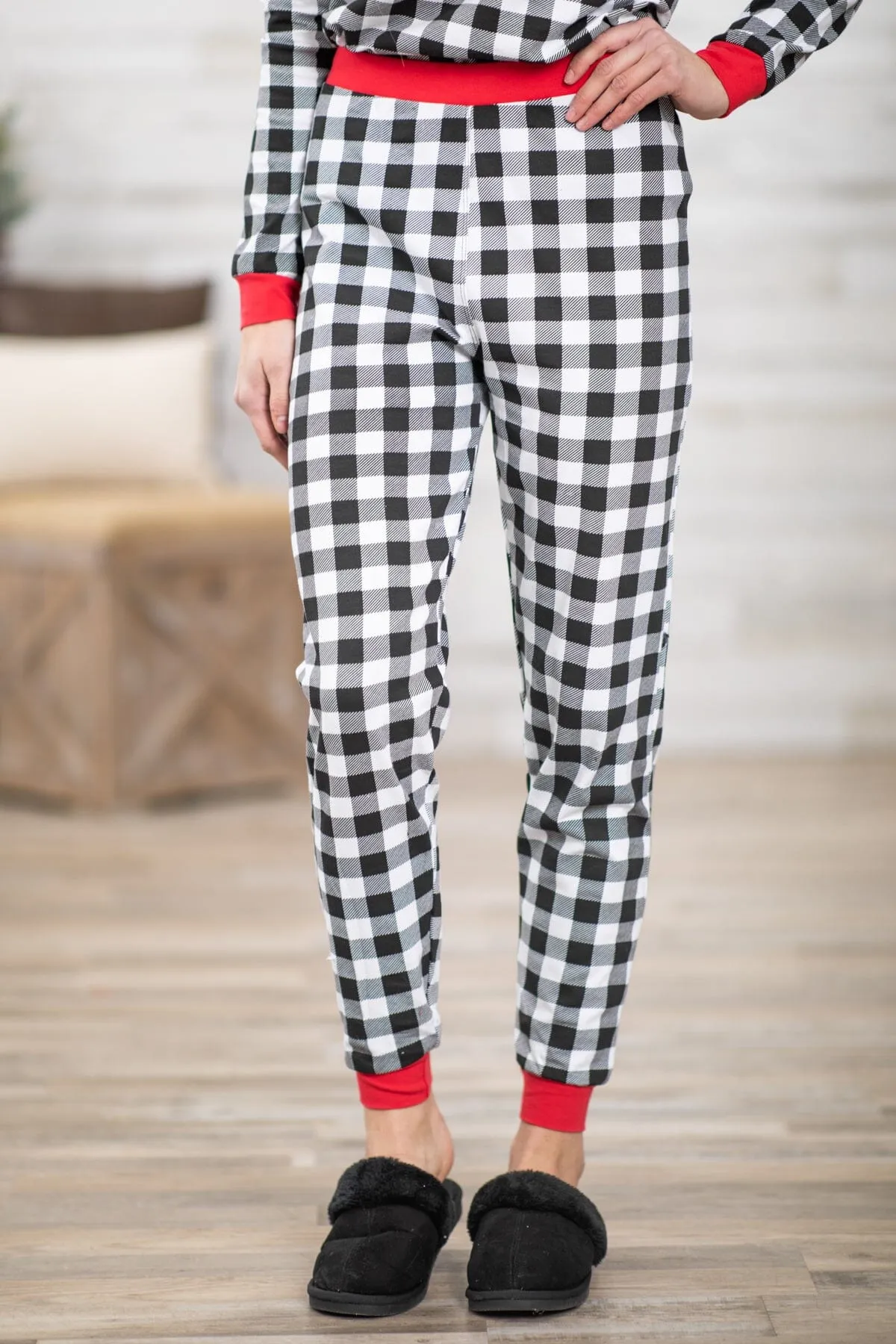 Black and White Buffalo Plaid Lounge Set