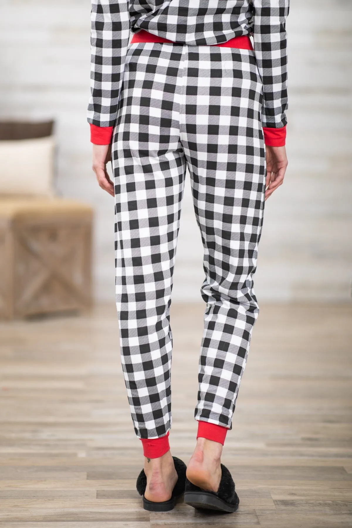 Black and White Buffalo Plaid Lounge Set